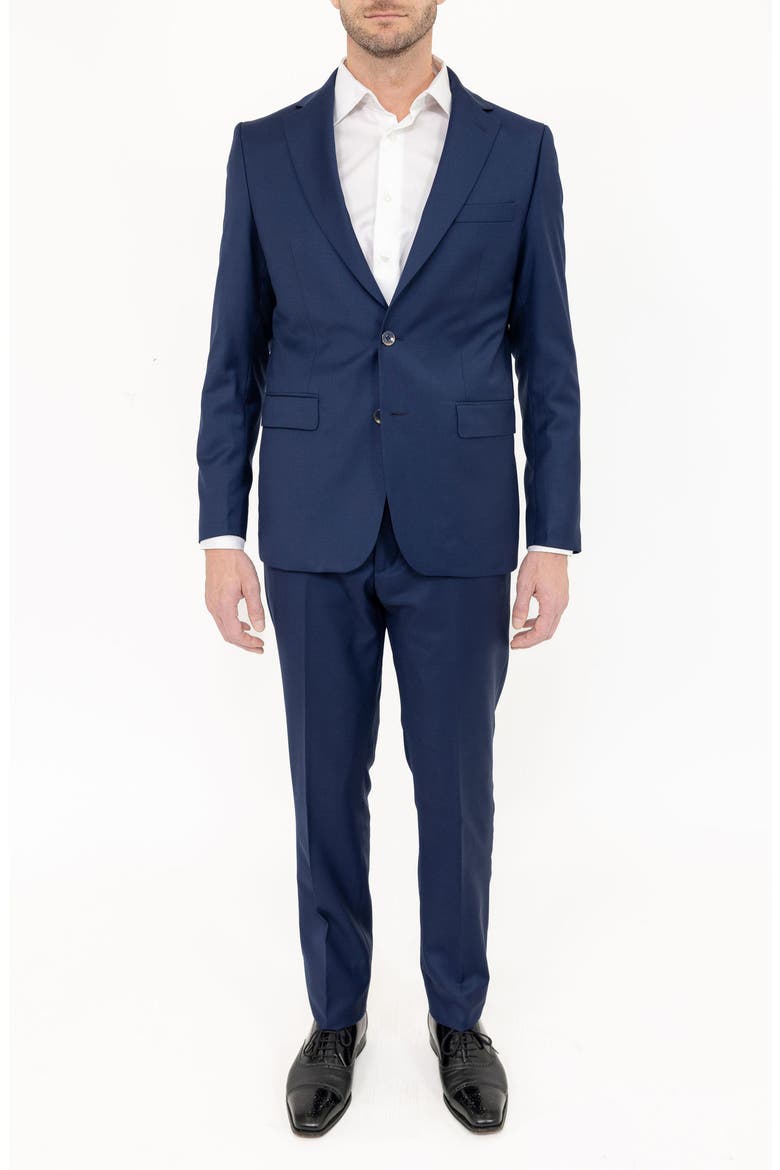 Solid Stretch Wool Suit, Main, color, ROYAL BLUE