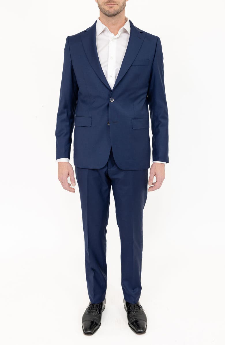 PINO BY PINOPORTE Solid Stretch Wool Suit, Main, color, Royal Blue