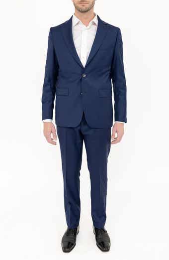 PINO BY PINOPORTE Solid Stretch Wool Suit