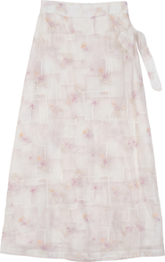 Aspect Embroidered Side Tie A-Line Skirt
