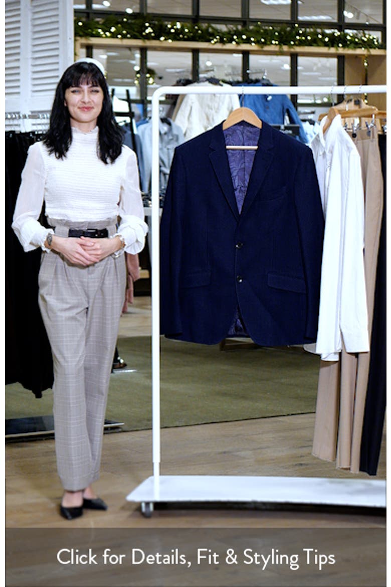 Roma Navy Textured Cotton Knit Blazer video