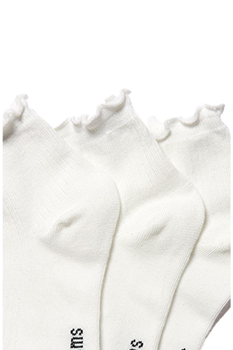 Everyday Classics Ruffle 3-Pack Crew Socks, Alternate, color, WHITE