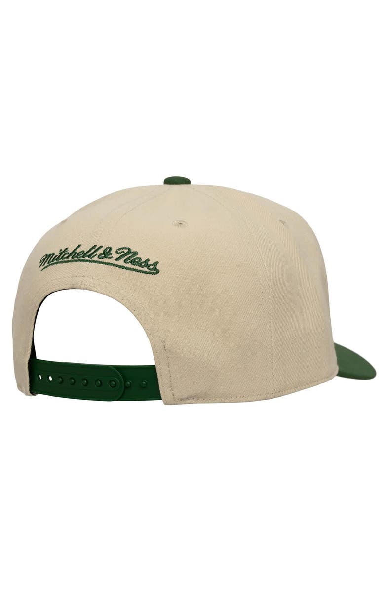 Mitchell & Ness Men's Mitchell & Ness Cream/Green Portland Timbers Upside Down Pro Pinch Snapback Hat, Alternate, color, Cream