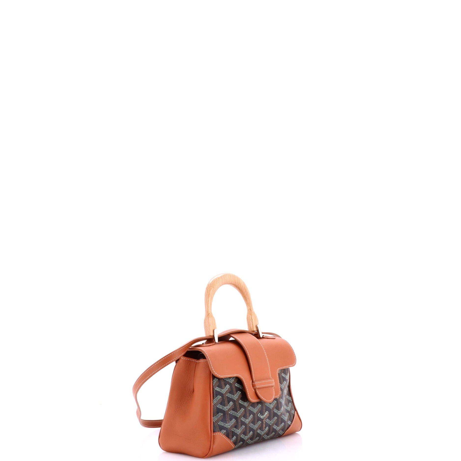 Saigon Top Handle Bag Coated Canvas with Leather Mini, Alternate, color, Brown