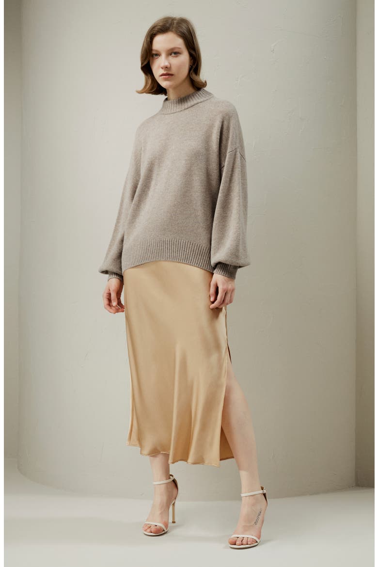 Drop shoulder Wool Sweater, Alternate, color, Beige/Khaki