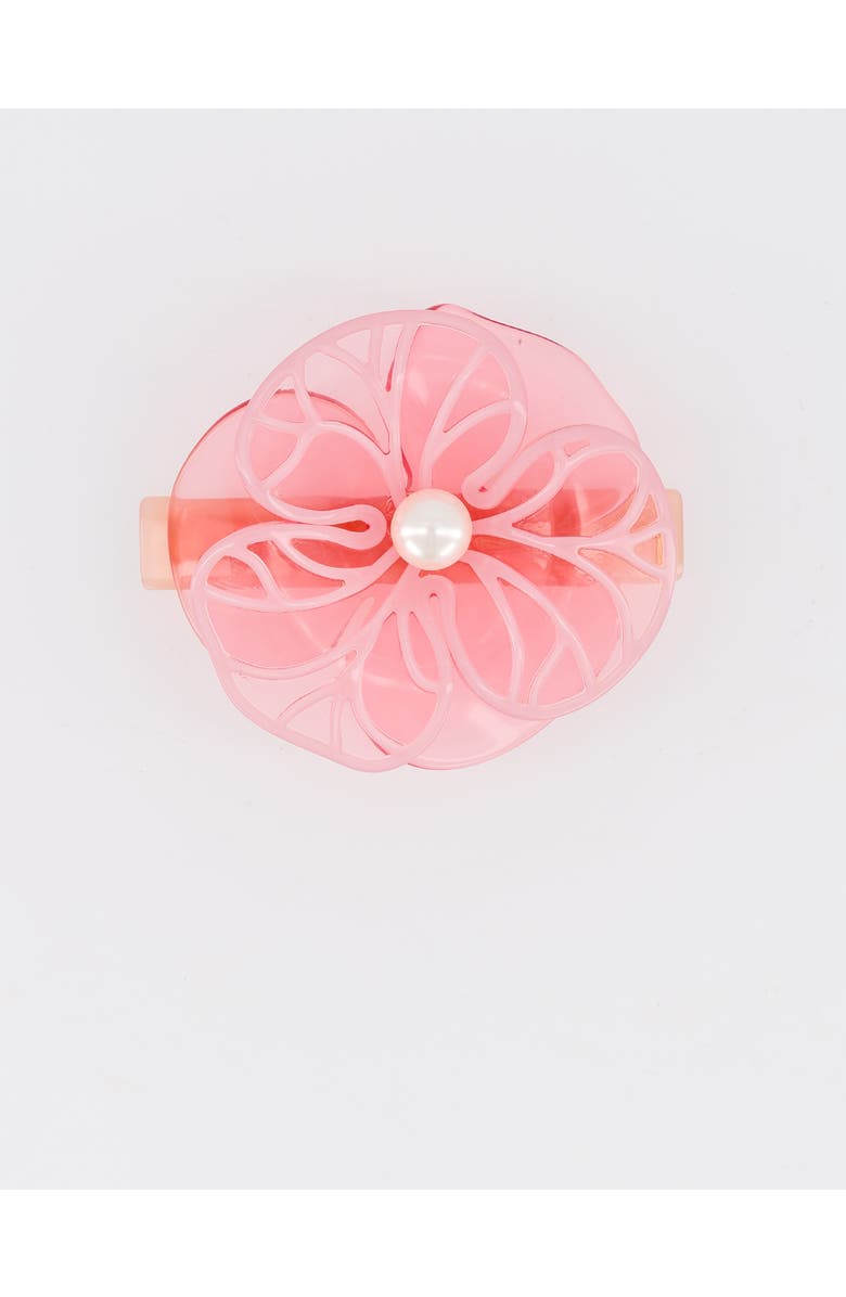 Alexandre de Paris Boheme camelia acetate hair barette, Main, color, Pink