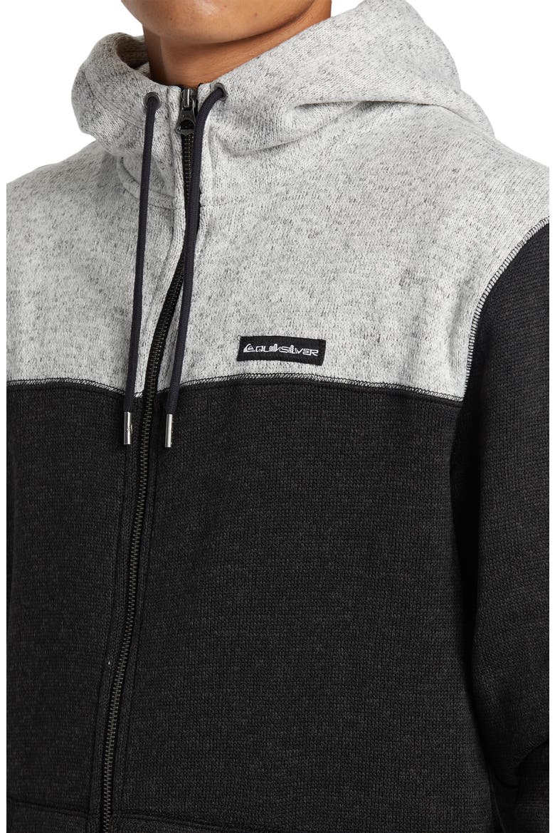 Keller Colorblock Fleece Lined Zip Hoodie, Alternate, color, BLACK HEATHERDNU