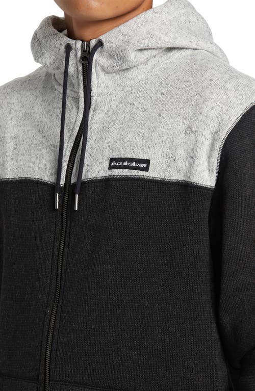 Quiksilver Keller Colorblock Fleece Lined Zip Hoodie In Black