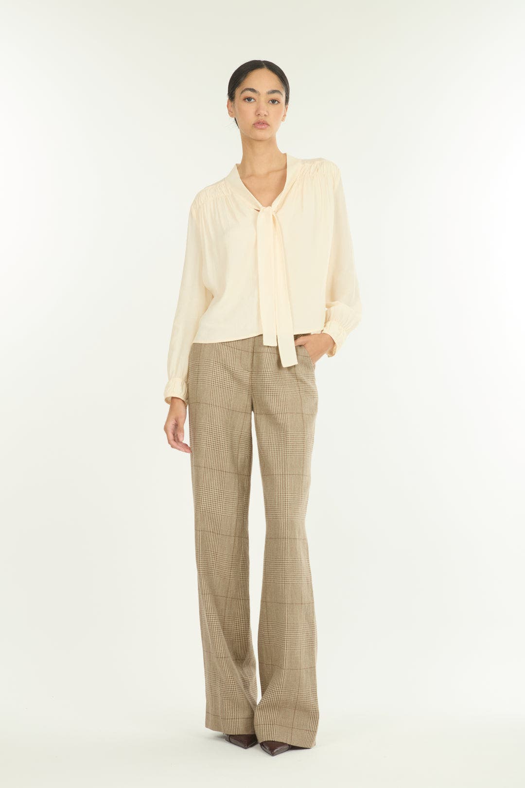 Secret Mission Eliza Blouse In Neutral