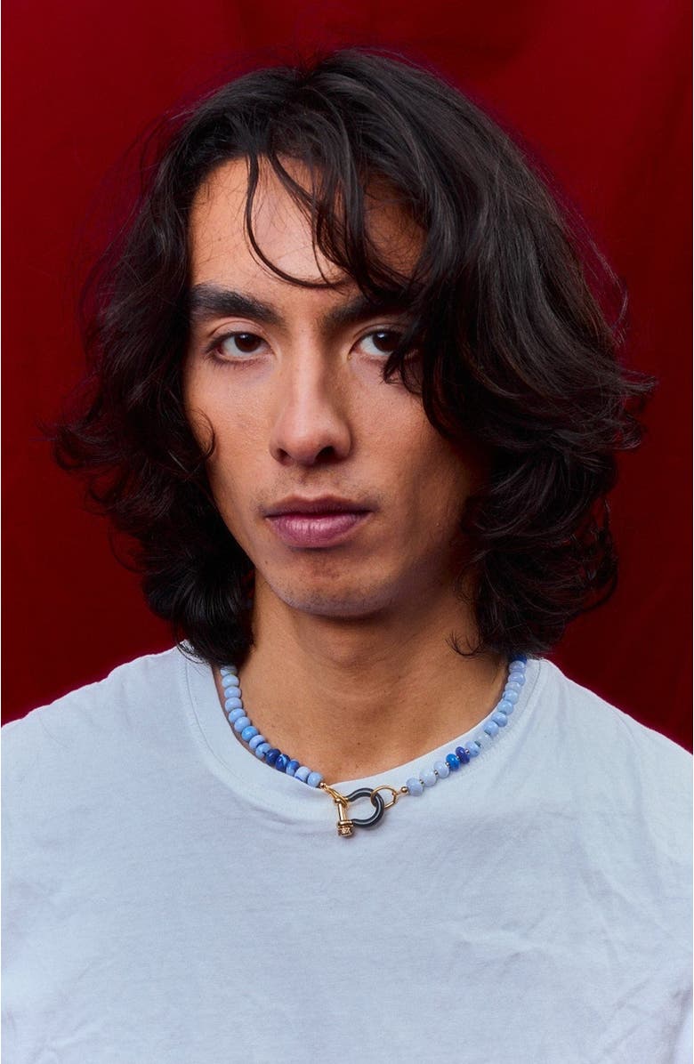 SHOP SPICY DAN Lucky Gender Inclusive Blue Opal Necklace, Alternate, color, Blue