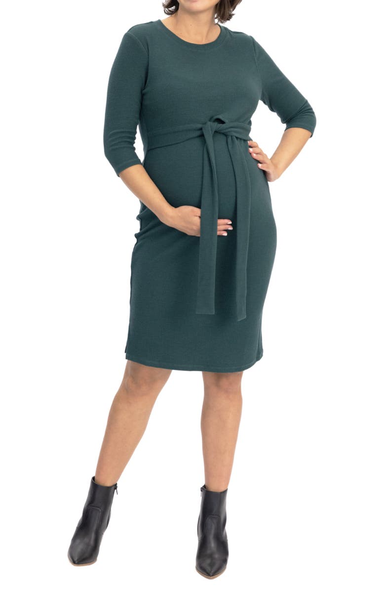 Angel Maternity Tie Waist Maternity/Nursing Dress, Main, color, 