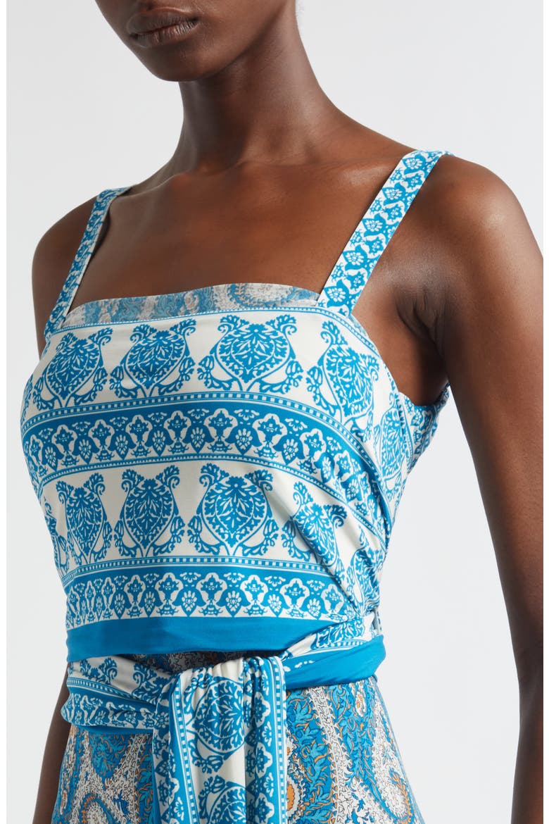 Paisley Stretch Jersey Wrap Sundress, Alternate, color, PRINT ON WHITE BASE