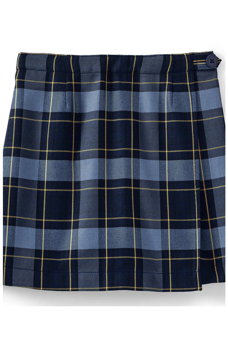School Uniform Girls Plaid A Line Tab Skort Top Of Knee, Alternate, color, Classic Navy Plaid