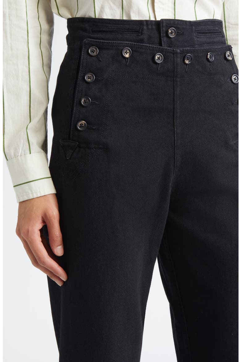 Denim Sailor Trousers, Alternate, color, BLACK