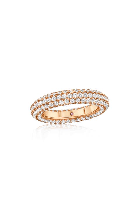 Pavé Cubic Zirconia Round Eternity Band Ring