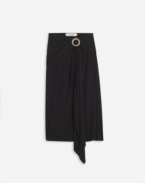 Lanvin Wrap-design Midi Skirt In Black