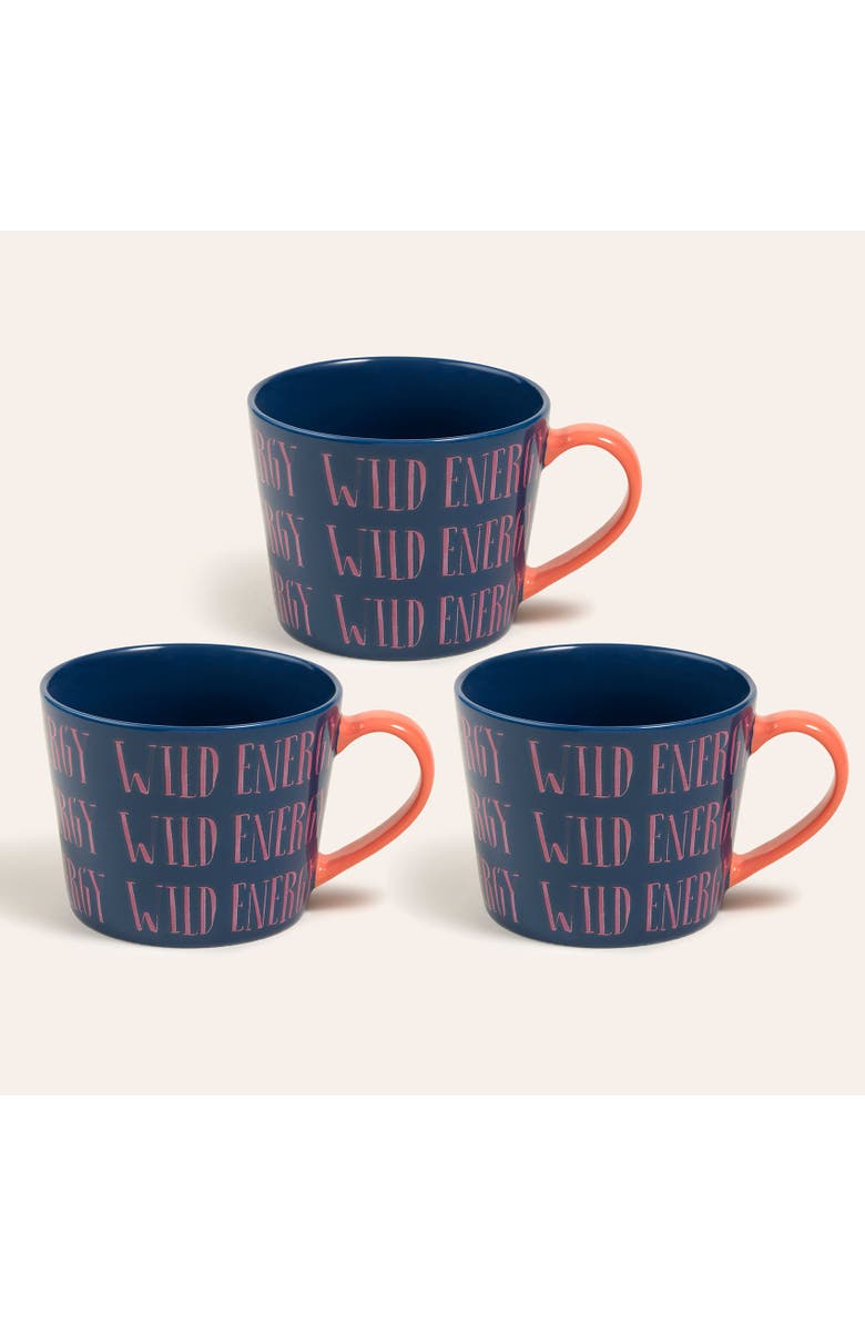 Zsa Zsa Zsu Luohu Porcelain Wild Energy Mug 12 Oz. Set Of 3, Main, color, Blue