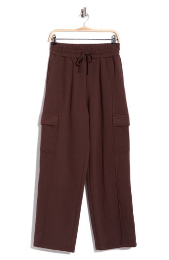 Z By Zella Feather Fleece Utility Pants In Brown Mole'