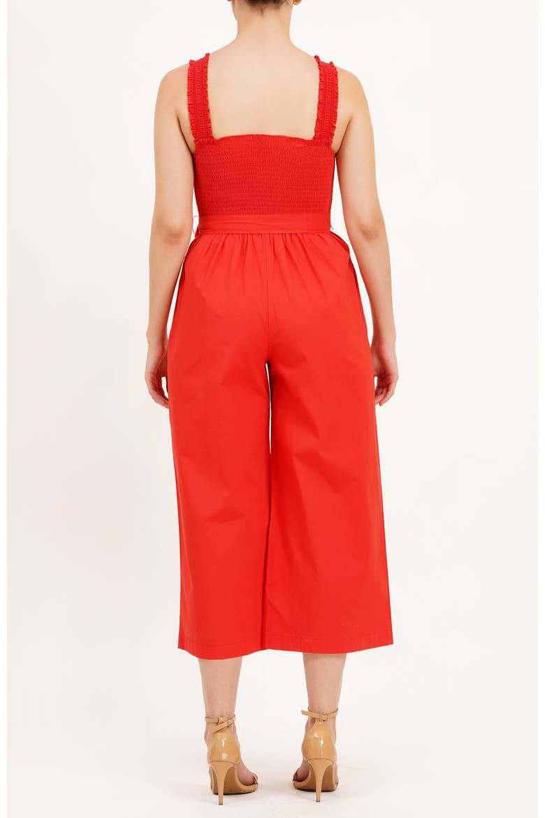 Janet Cropped Jumpsuit, Alternate, color, Red