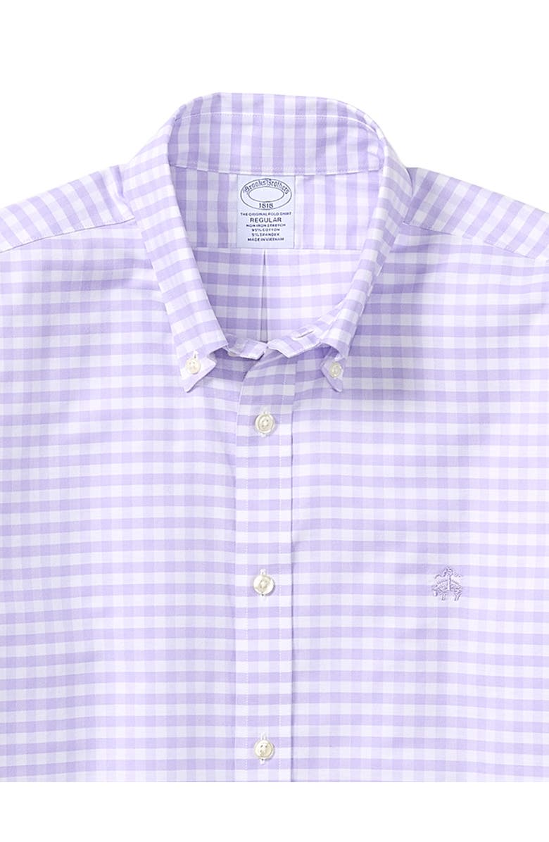 Brooks Brothers Big & Tall Non-Iron Gingham Sport Shirt, Alternate, color,