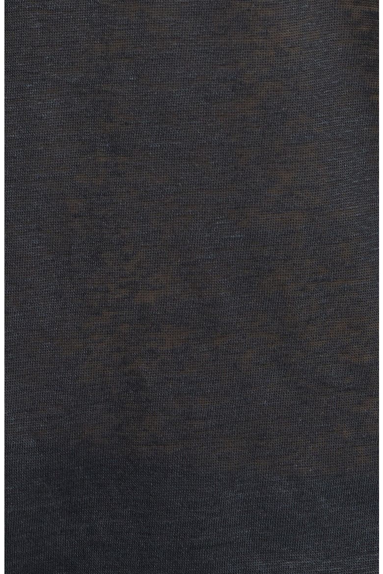 Denim 'Tati' Ladder Stitch Linen Top, Alternate, color, BLACK