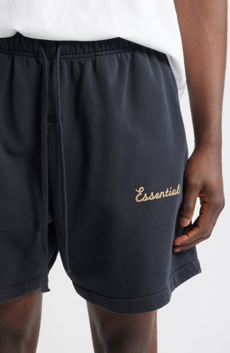 Fear of God Essentials Classic Fit Training Logo Sweat Shorts, Alternate, color, Concrete/Dark Concrete Heather