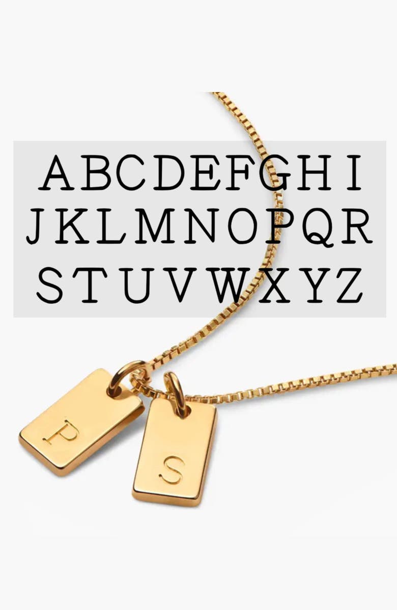 Oak & Luna Willow Initial Tag Necklace - 18K Gold Plated Silver, Alternate, color, Letter F