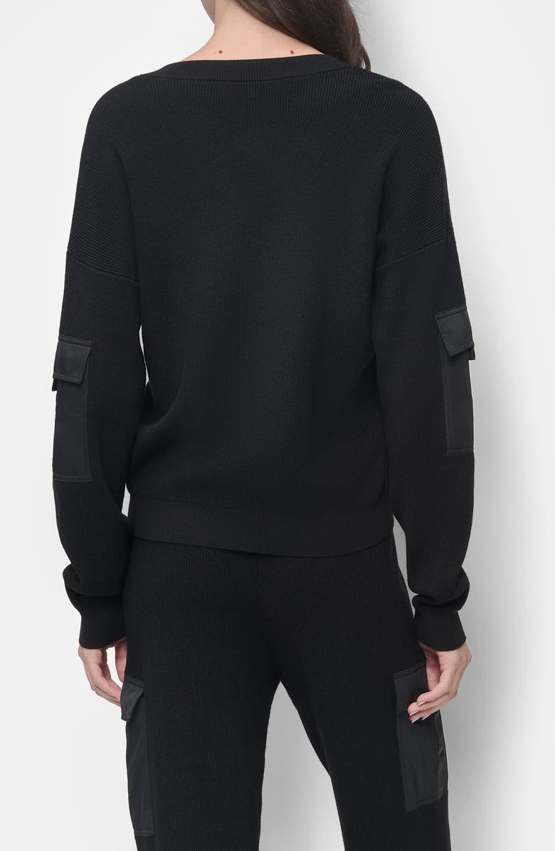 DKNY Cargo Sleeve Rib Sweater, Alternate, color, 