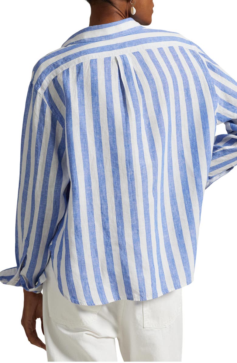 Polo Ralph Lauren Stripe Boxy Linen Button-Up Shirt, Alternate, color, 