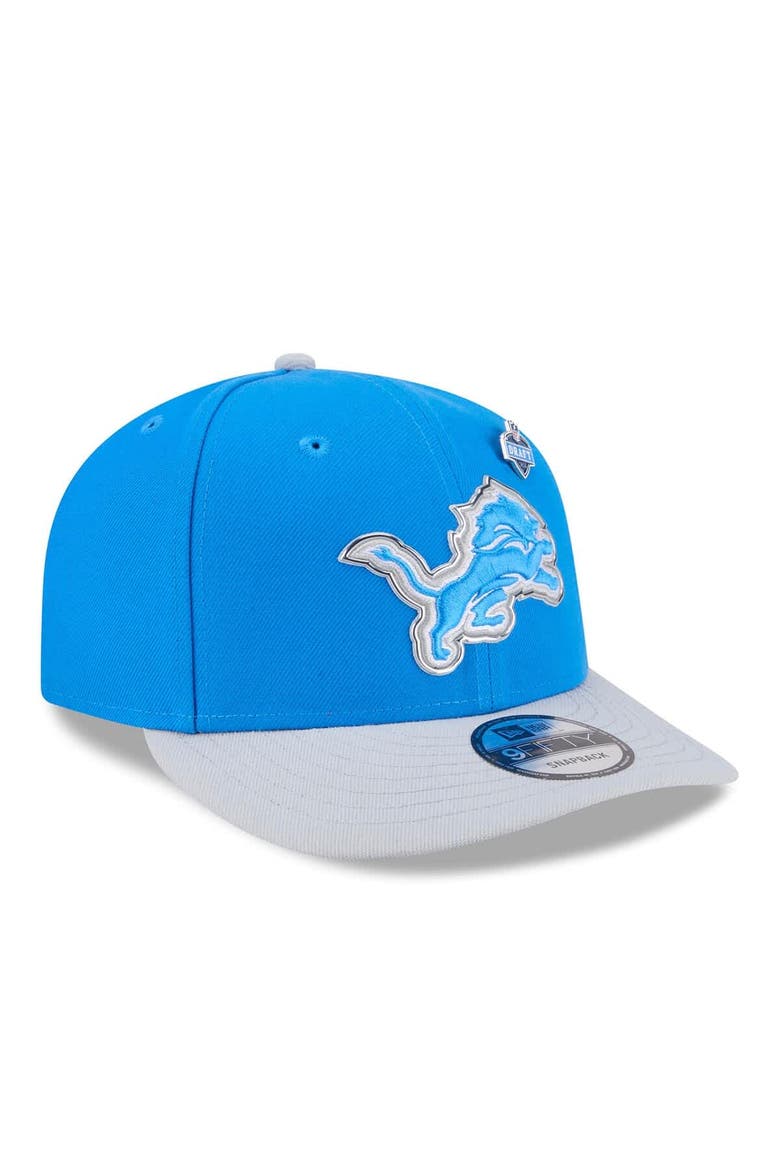 Men's New Era  Blue/Silver Detroit Lions 2026 NFL Draft On Stage Pre-Curved 9FIFTY Snapback Hat, Alternate, color, Blue
