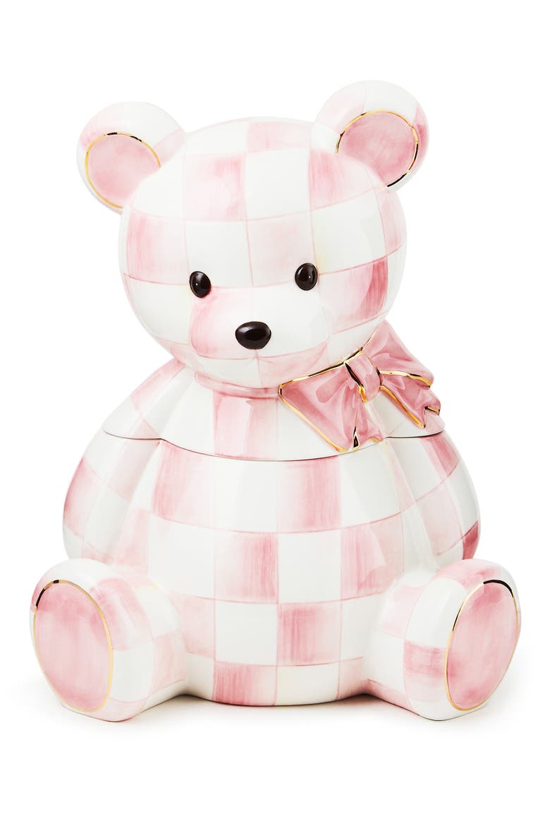 Rosy Check Bear Cookie Jar, Main, color, ROSY