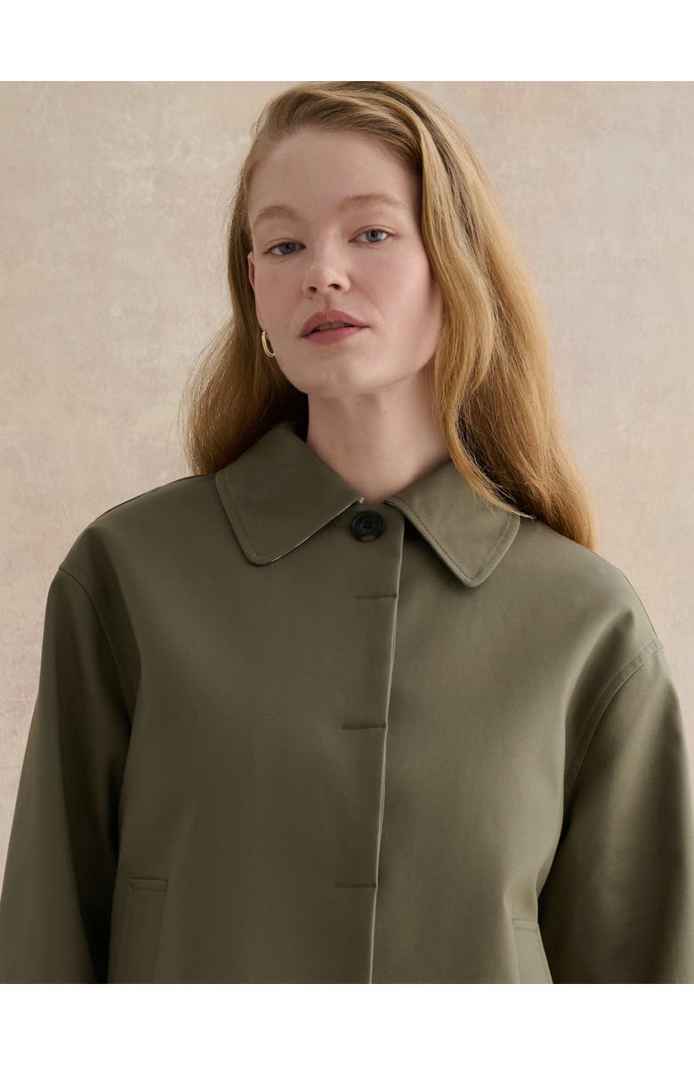 HOBBS LONDON Frida Collared Cropped Trench Coat, Alternate, color, Olive Green