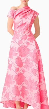 Elliatt Dionne Floral Jacquard Asymmetric Gown