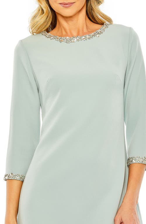 Mac Duggal A-line Embellished Cocktail Dress In Seafoam