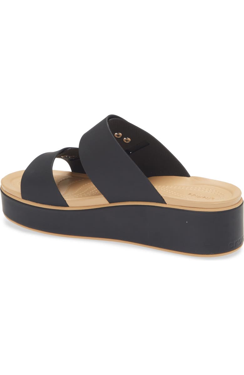CROCS Brooklyn Platform Wedge Slide Sandal, Alternate, color, Black/ Cashew