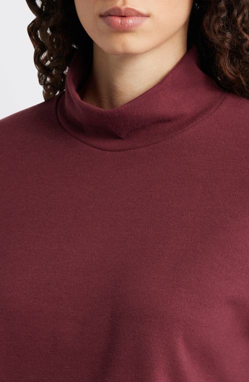 Caslonr Caslon(r) Drop Shoulder Turtleneck Sweatshirt In Burgundy