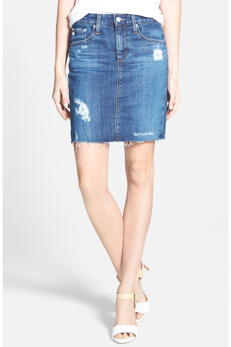 'Erin' Denim Pencil Skirt, Main, color, 10 YEAR ASCENSION