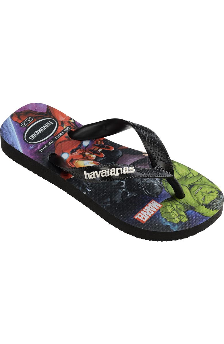 Havaianas Marvel Flip Flop, Main, color, Black