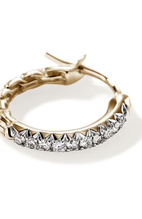John Hardy Jh Essentials Pavé Hoop Earrings, Sterling Silver, Diamonds, 13mm In Gold
