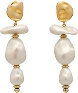 Cult Gaia Fabbie Faux Pearl Linear Drop Earrings