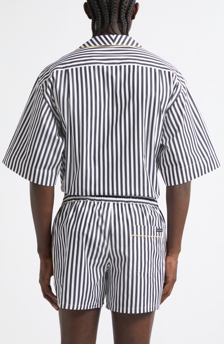 Dolce&Gabbana Stripe Cotton & Silk Poplin Pajama Shirt, Alternate, color, S8057 Rigato