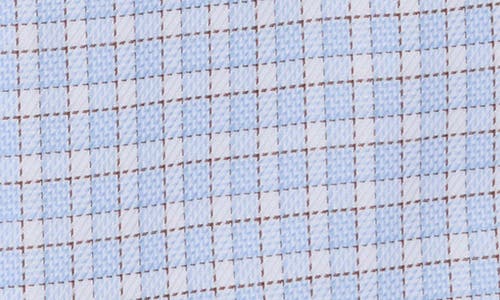 Nordstrom Trim Fit Check Premium Non Iron Cotton Button-up Shirt In Blue