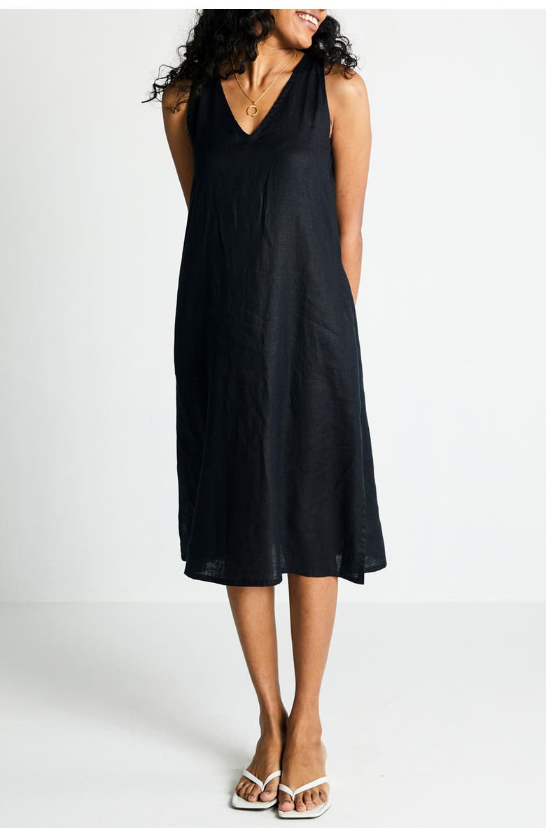 Reistor V-Neck Straight Dress, Alternate, color, Black