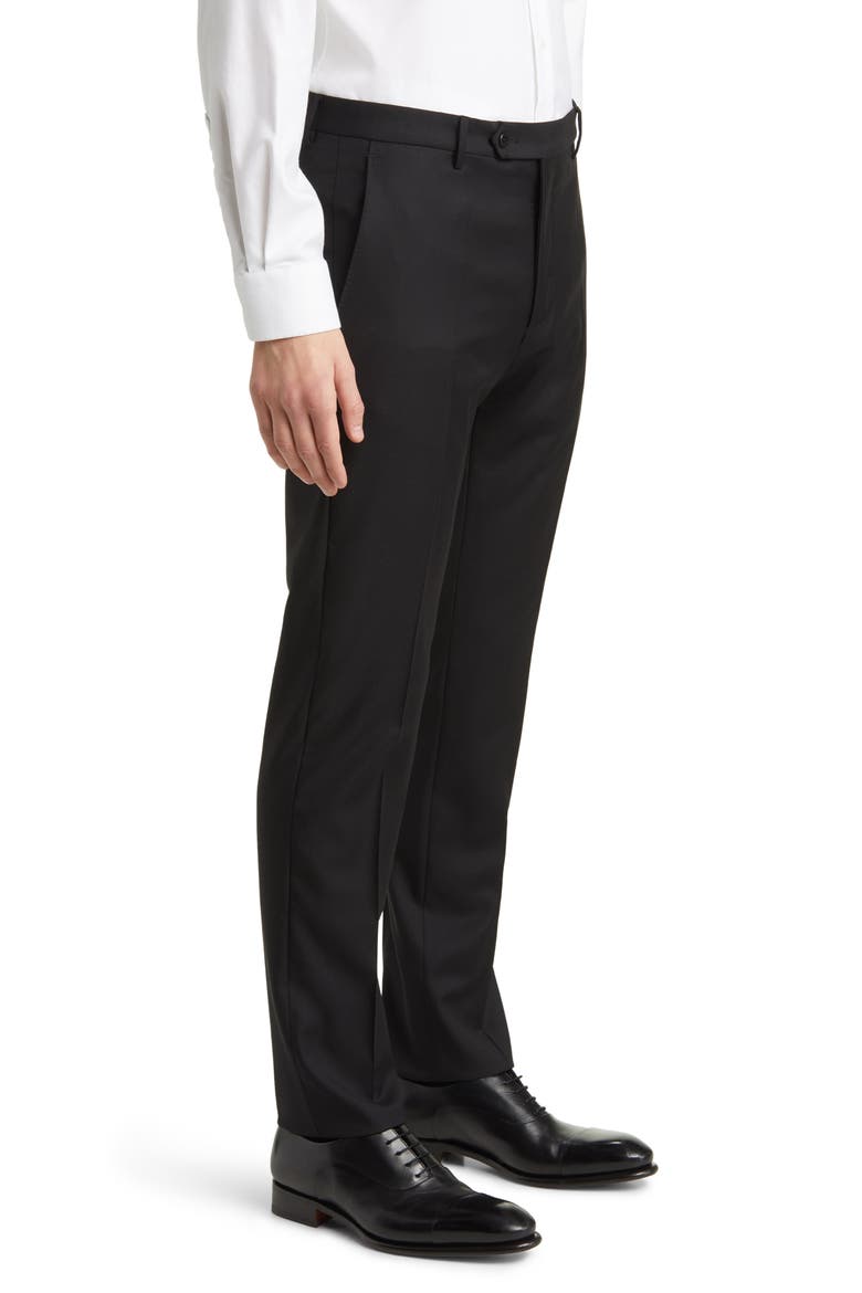 Noah Classic Serge Wool Straight Leg Pants, Alternate, color, BLACK