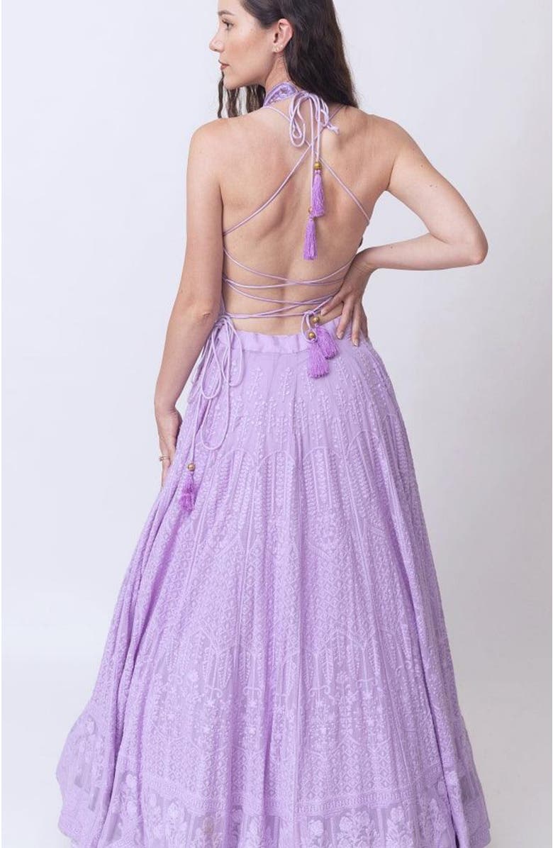 RAAS Maisa Embroidered High Neck Gown, Alternate, color, Lilac