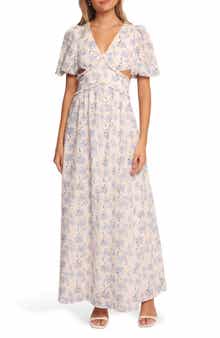 Petal & Pup Jemima Floral Eyelet Cutout Maxi Dress
