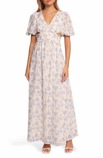 Petal & Pup Jemima Floral Eyelet Cutout Maxi Dress