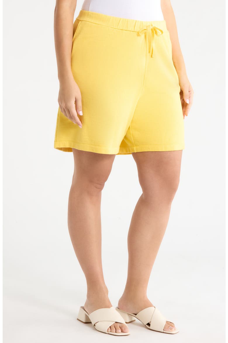 Organic Cotton French Terry Drawstring Shorts, Alternate, color, SOLEI