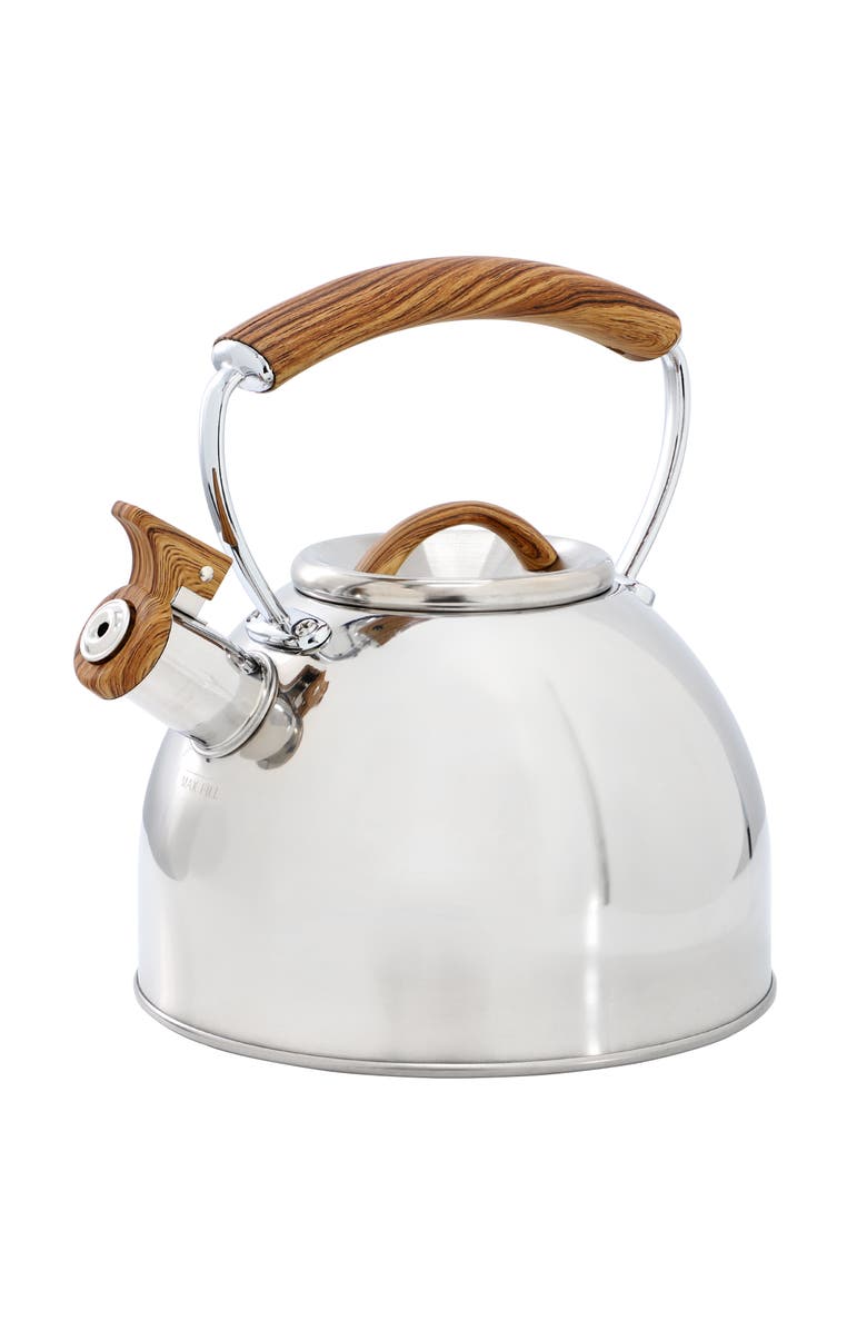 Mr. Coffee Fremont 2 Quart Mirror Polish Stainless Steel Whistling Tea Kettle, Main, color, Metallic Silver