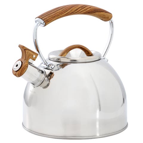 Fremont 2 Quart Mirror Polish Stainless Steel Whistling Tea Kettle